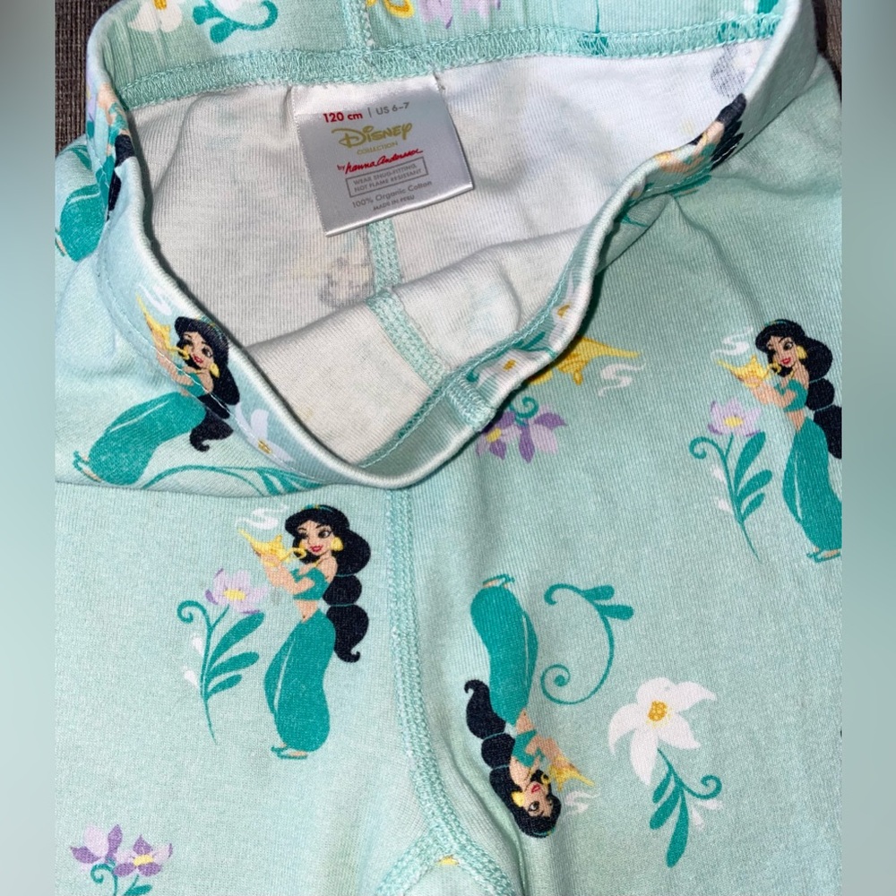 Hannah Andersson Organic Disney Princess Jasmine 2pc Pajamas Set Girl’s Size 6 7 - Picture 6 of 7
